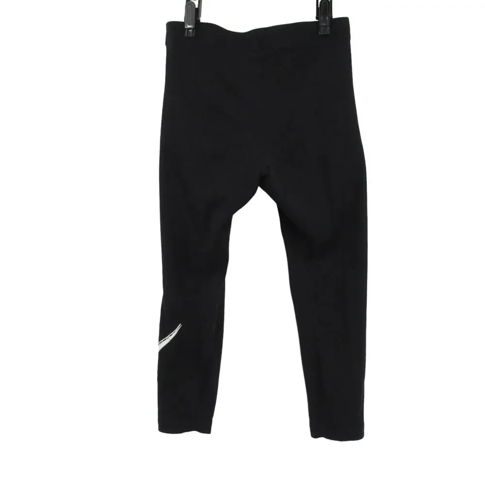 Nike Womens‎ Tights Small Black Cropped Gym Yoga Crossfit Running